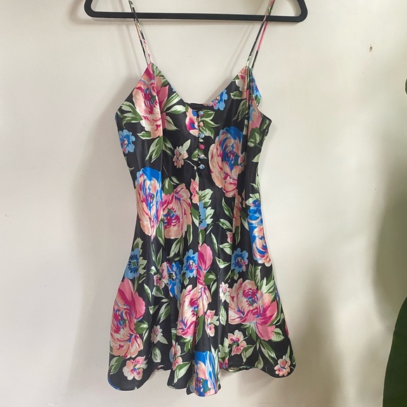 Vintage Other - Vintage silky slip romper M